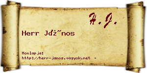 Herr János névjegykártya