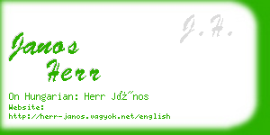 janos herr business card